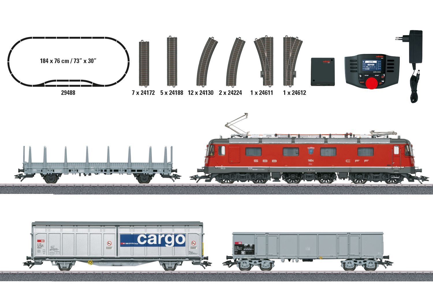 Märklin 29488 - Digitales Startset mit Re 620 und Güterzug, SBB, Ep.VI. MFX-Sound