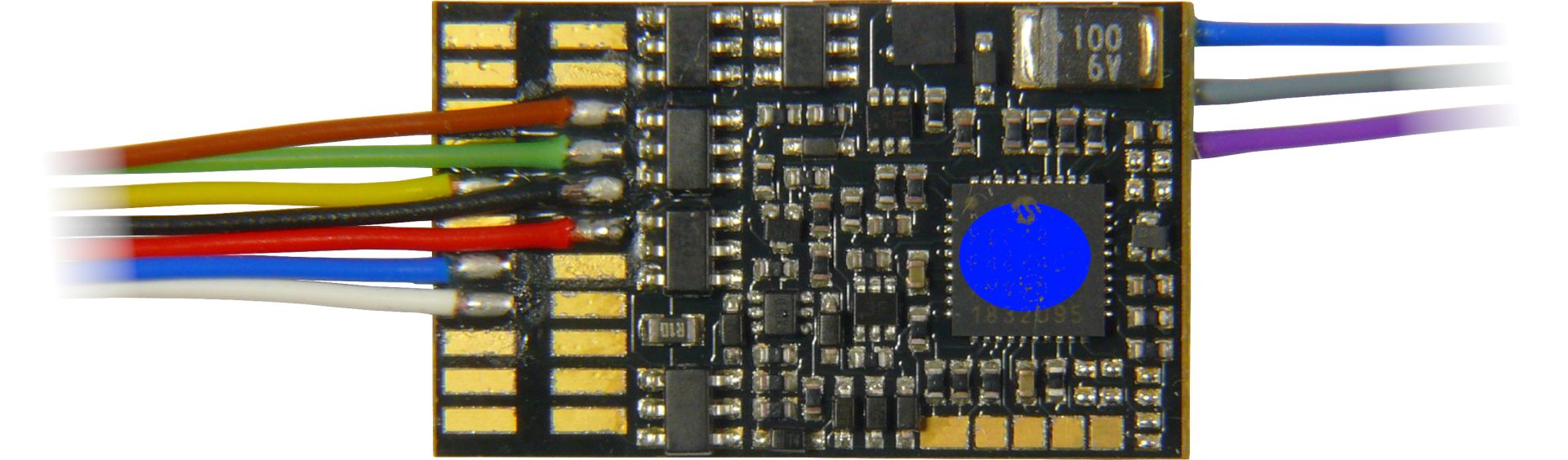 Zimo MX675V - Funktionsdecoder, 25x15x4mm, 1,8 A, 10 offene Kabelenden