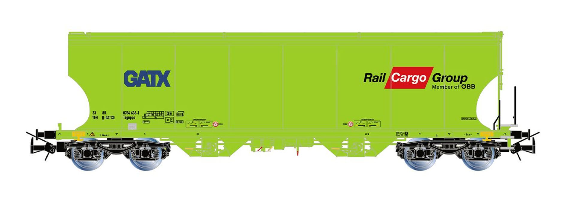 Rivarossi HR6674 - 2er Set Getreidesilowagen, GATX, Ep.VI 'RAIL CARGO GROUP'