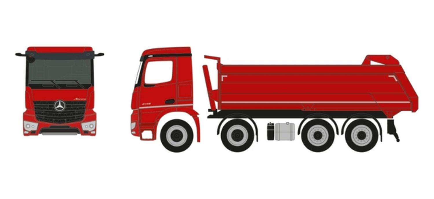Herpa 954662 - Mercedes-Benz Arocs M Rundmuldenkipper-LKW 4achs "Daimler Trucks/AROCS"
