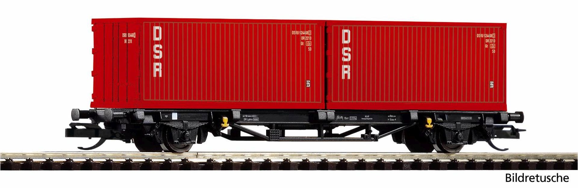 Piko 47727 - Containertragwagen mit 2x 20'-Containern DSR, DR, Ep.IV