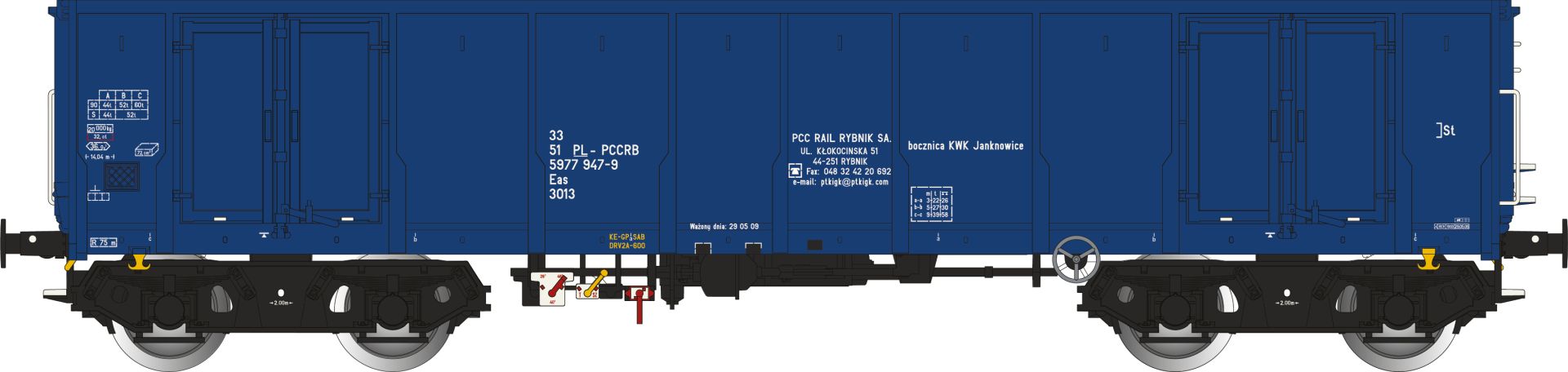 Albert Modell 597043 - Offener Güterwagen Eas, PL-PCCRB, Ep.VI