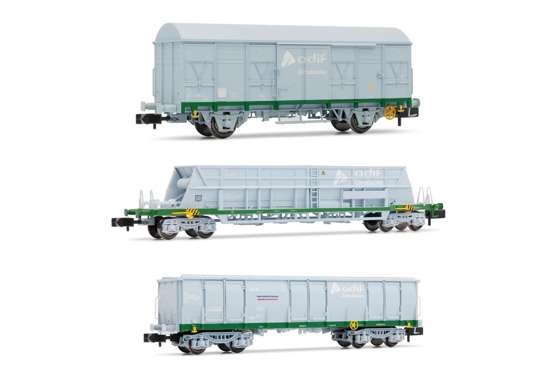 Arnold HN6553 - 3er Set Güterwagen, ADIF, Ep.V-VI 'Tren de contraste de basculas'