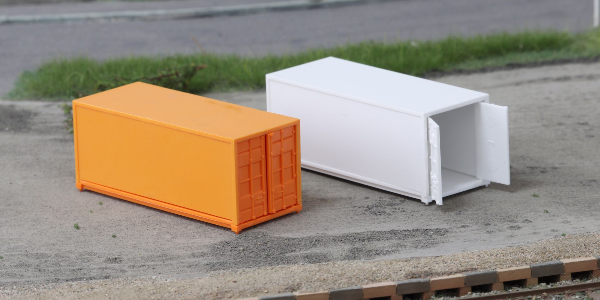 igra 66818213 - 2er Set Container glatt, weiß-orange