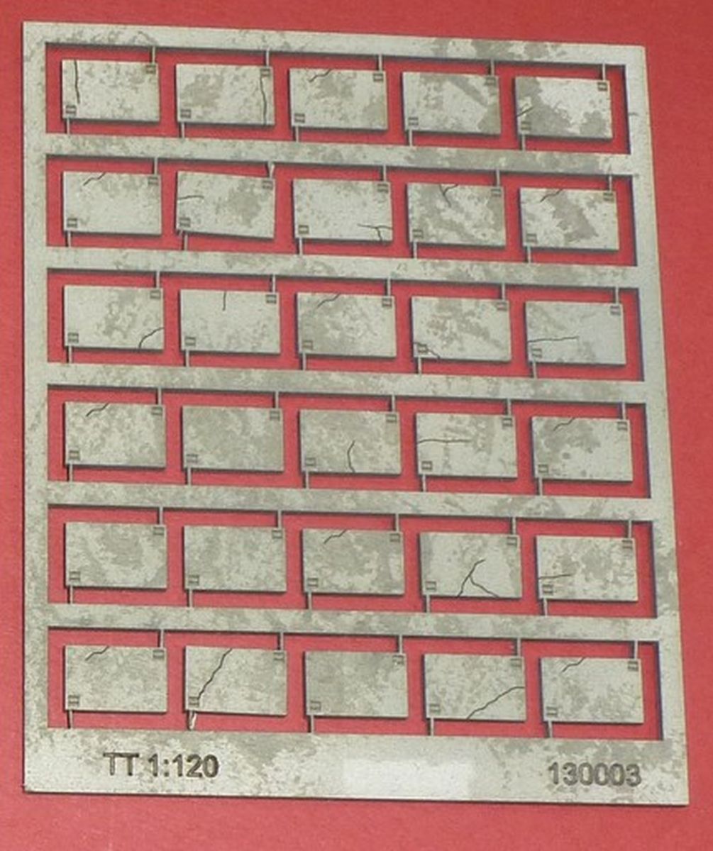 igra 130003 - Betonplatten Typ 3 grau, 20 Stück, je 1,3 x 8,2 x 12,5 mm
