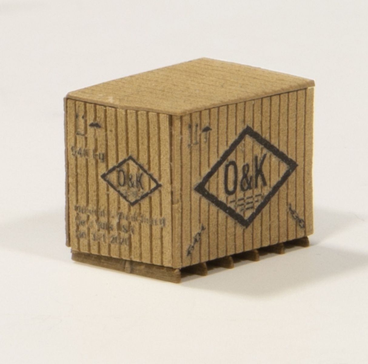 Joswood 85026 - kleine Kiste 'O&K', 3 Stück, 15 x 11,5 x 10 mm