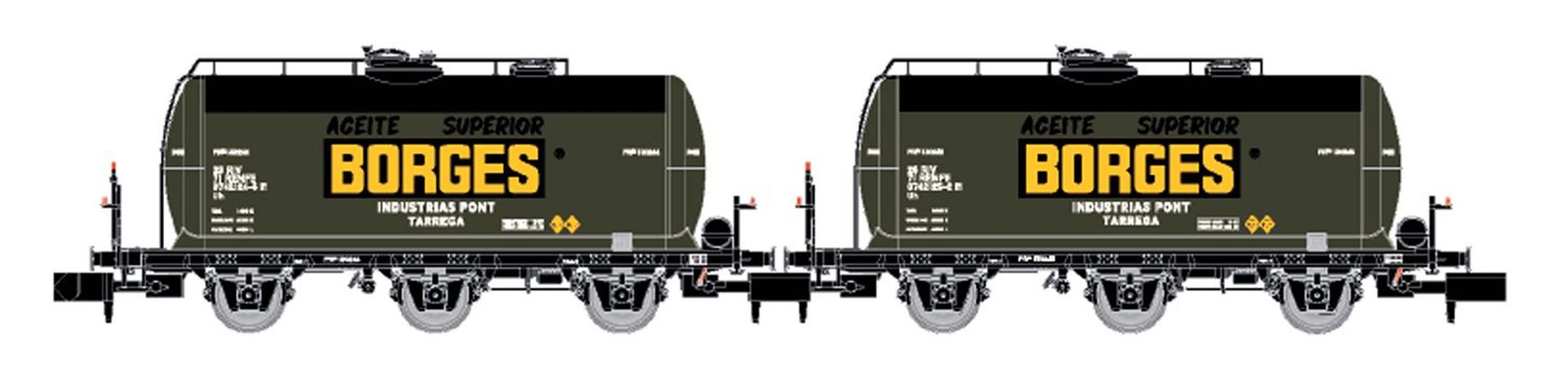 Arnold HN6673 - 2er Set Kesselwagen, RENFE, Ep.III 'Borges'