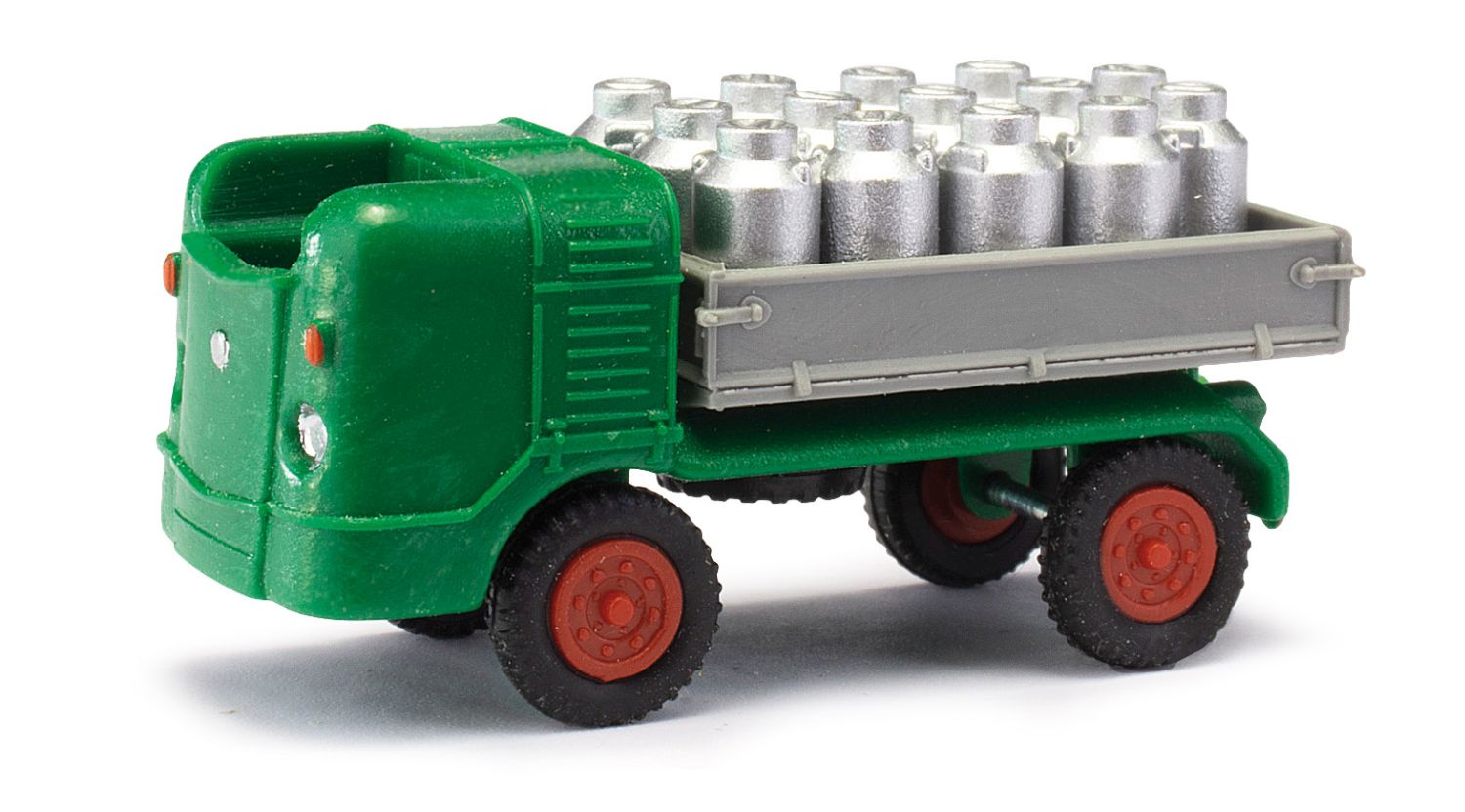 Busch 210009618 - Multicar M21 mit Milchkannen, grün, 1956