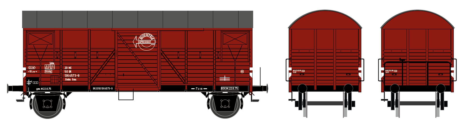 Hädl 0115034 - 2er Set gedeckte Güterwagen Ba. Bremen, DR, Ep.IV 'EXPRESSGUT'