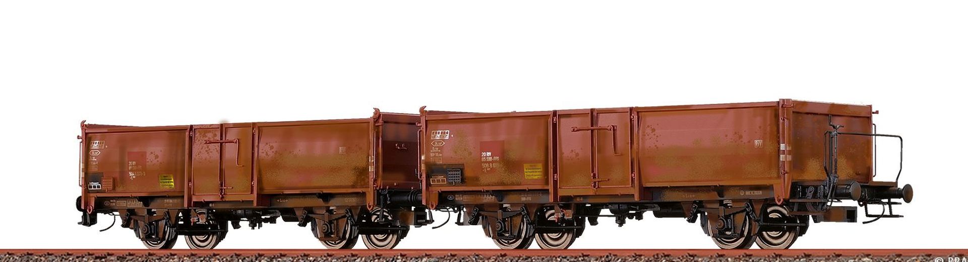 Brawa 48640 - 2er Set offene Güterwagen E 037 mit Rübenladung, SBB, Ep.III, gealtert