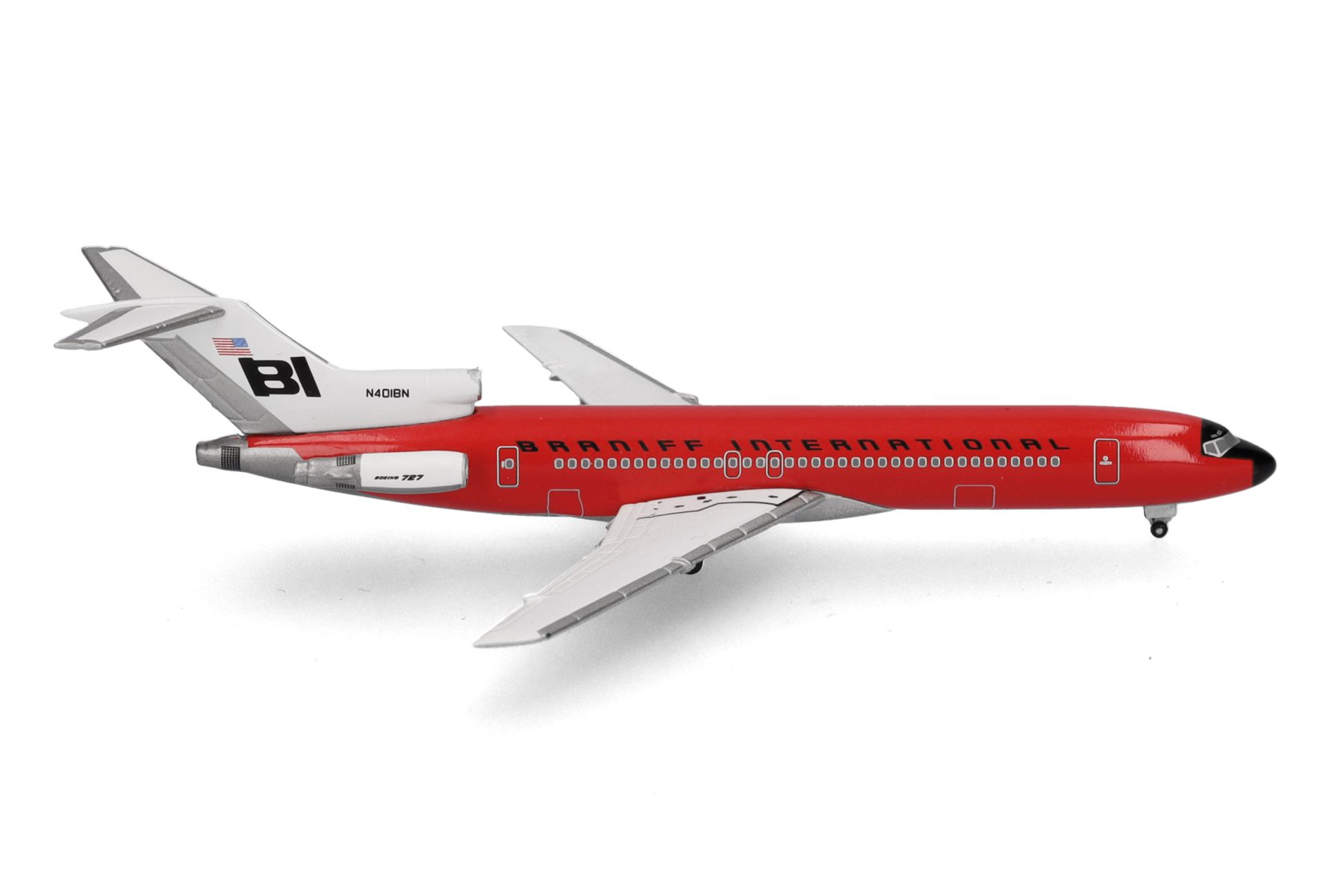 Herpa 537551 - Braniff International Boeing 727-200 - Solid Red