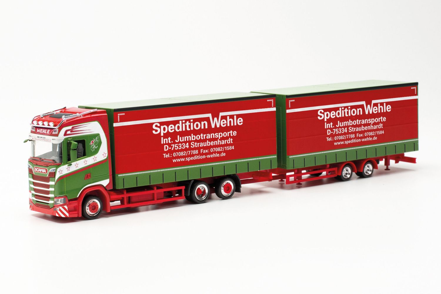 Herpa 315425 - Scania CS 20 HD Volumen-Hängerzug 'Spedition Wehle'