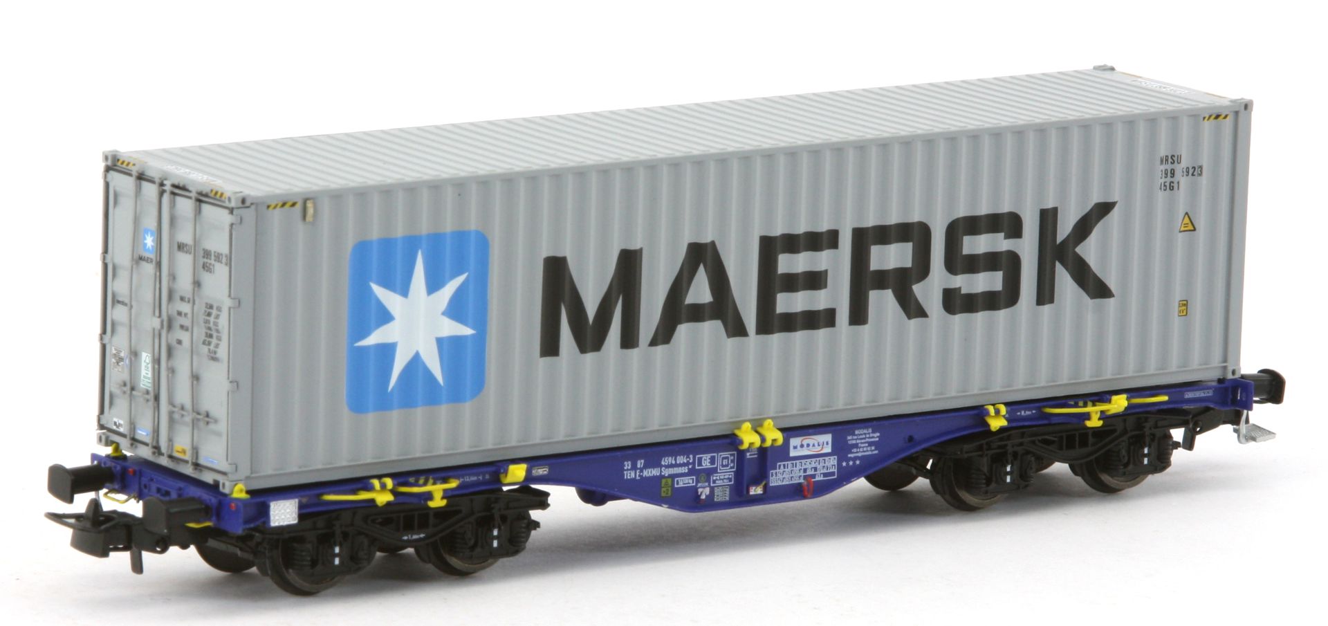 PT-Trains 100264 - Containertragwagen Sgmmnss mit Container 'MAERSK', Modalis, Ep.VI