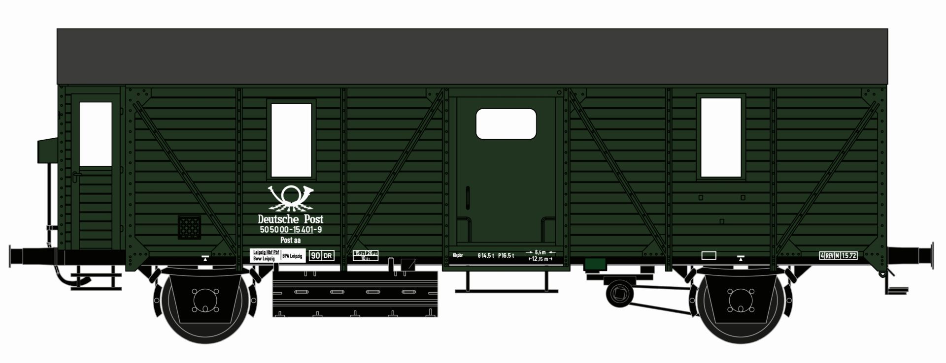 Hädl 113254 - Postwagen Post aa, DR, Ep.IV