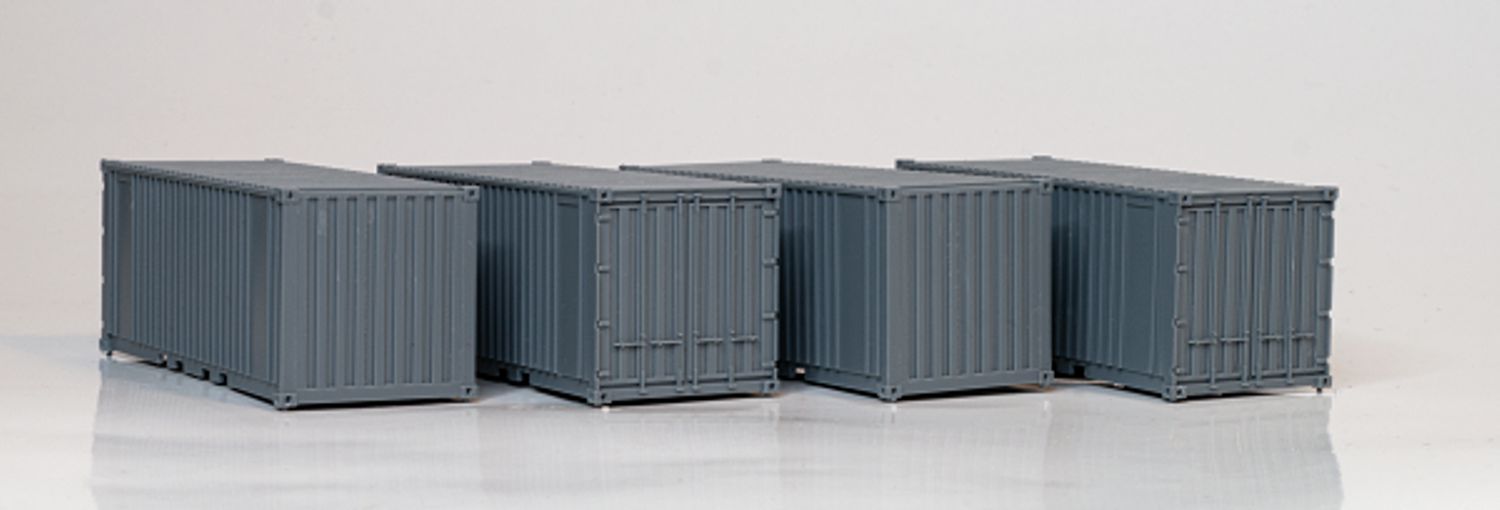 Hädl 711001 - 20 Fuß Container, 4 Stück, unlackiert