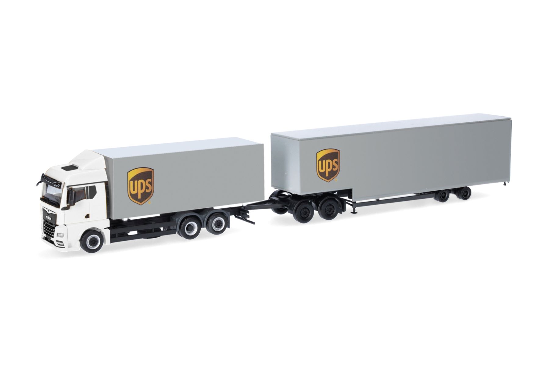 Herpa 318570 - MAN TGX GM Wechselkoffer-LKW mit Jumbokofferauflieger "UPS"