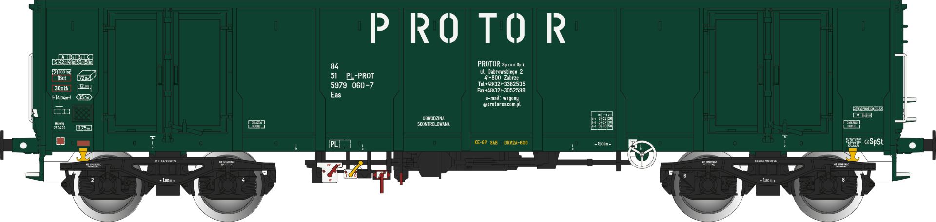 Albert Modell 597030 - Offener Güterwagen Eas, PL-PROT, Ep.VI