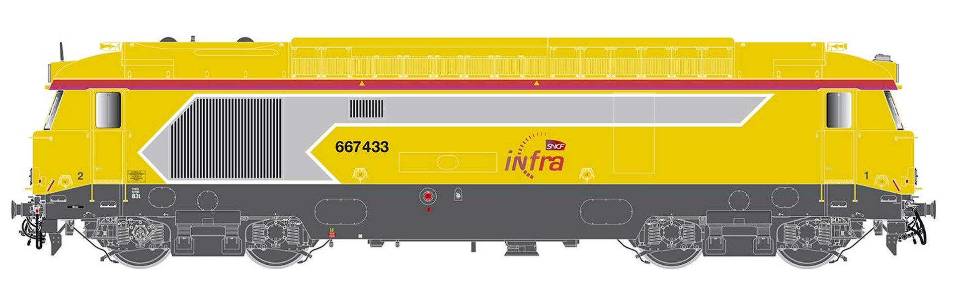 Jouef HJ2465S - Diesellok BB 667548, SNCF-INFRA, Ep.VI, DC-Sound