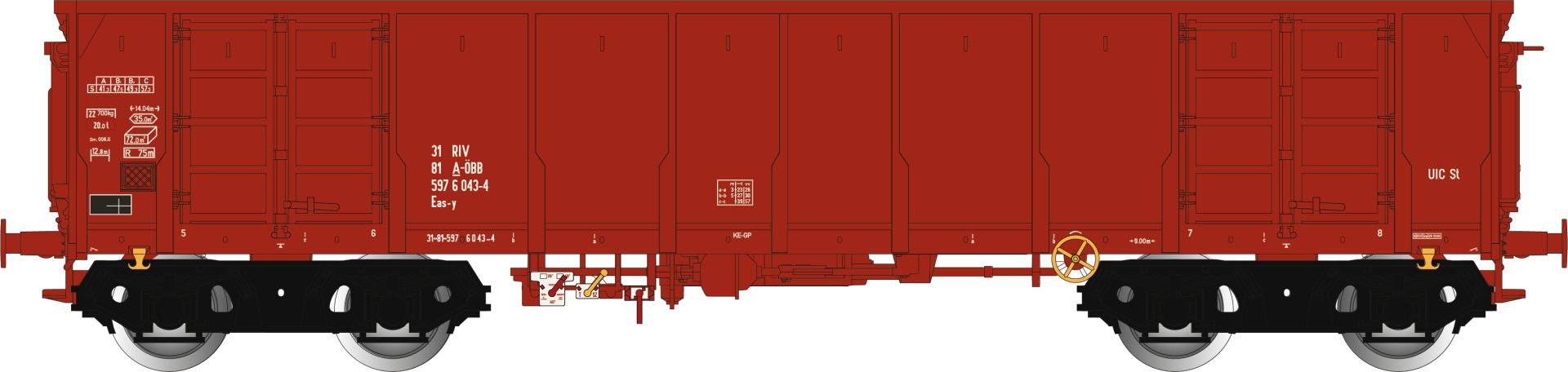 Albert Modell 597047 - Offener Güterwagen Eas-y, A-ÖBB, Ep.VI