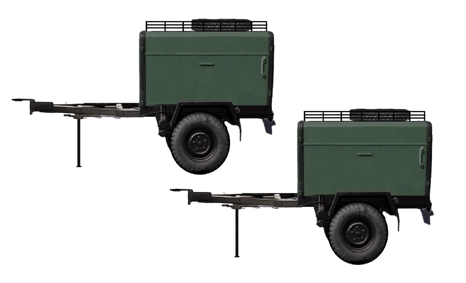 NPE-Modellbau NA88331 - Anhänger HL 10 Kasten und Dachträger, militär, 2 Stück