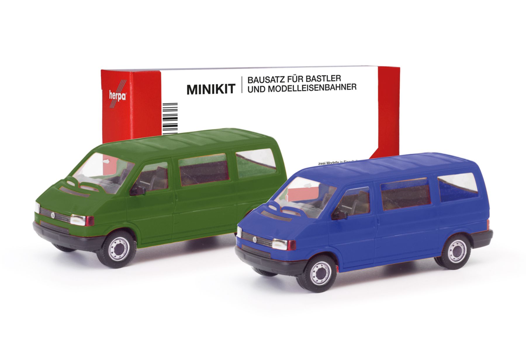 Herpa 012805-002 - MiniKit VW T4 Bus, olivgrün/ultramarinblau