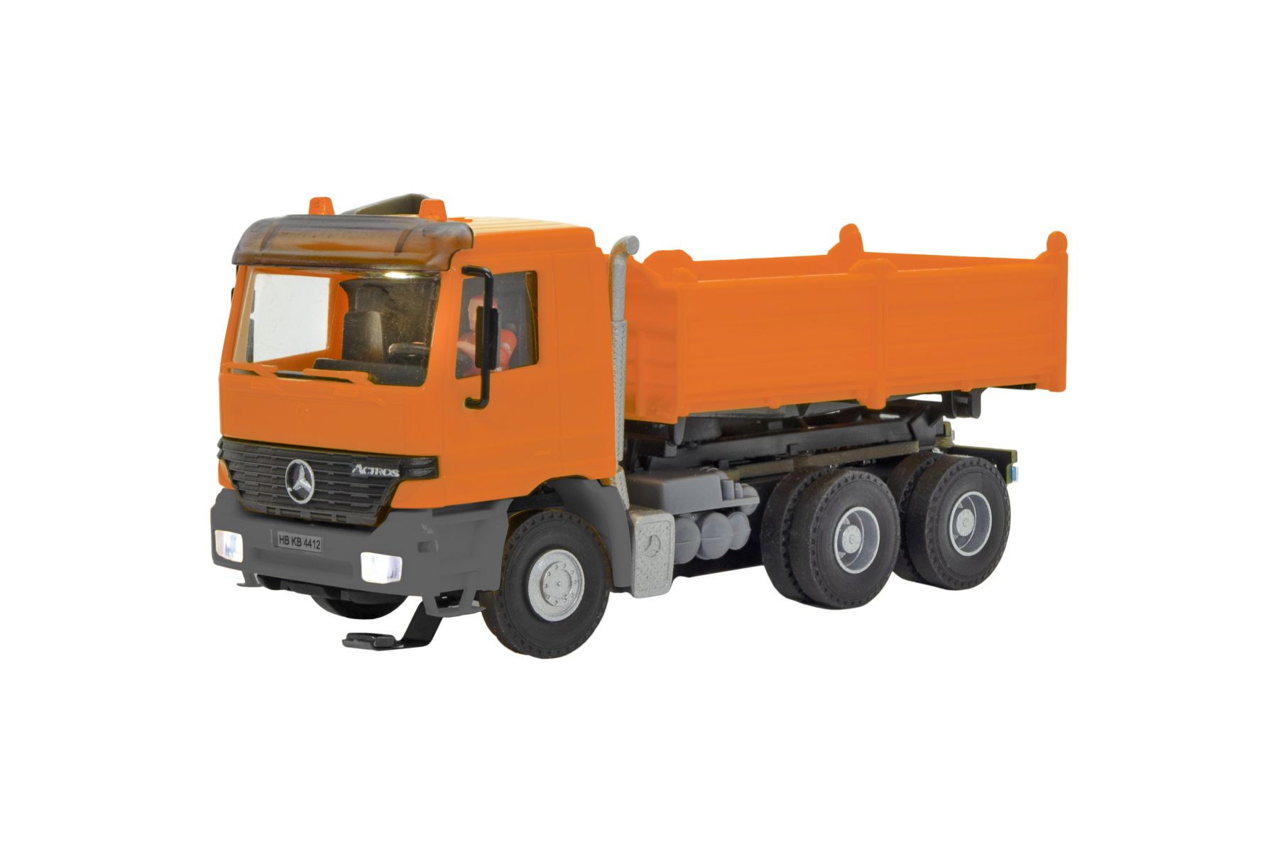 Viessmann 8041 - CarMotion MB ACTROS 3-achs Muldenkipper mit Rundum- leuchten, kommunalorange, Basis, Funktionsmodell