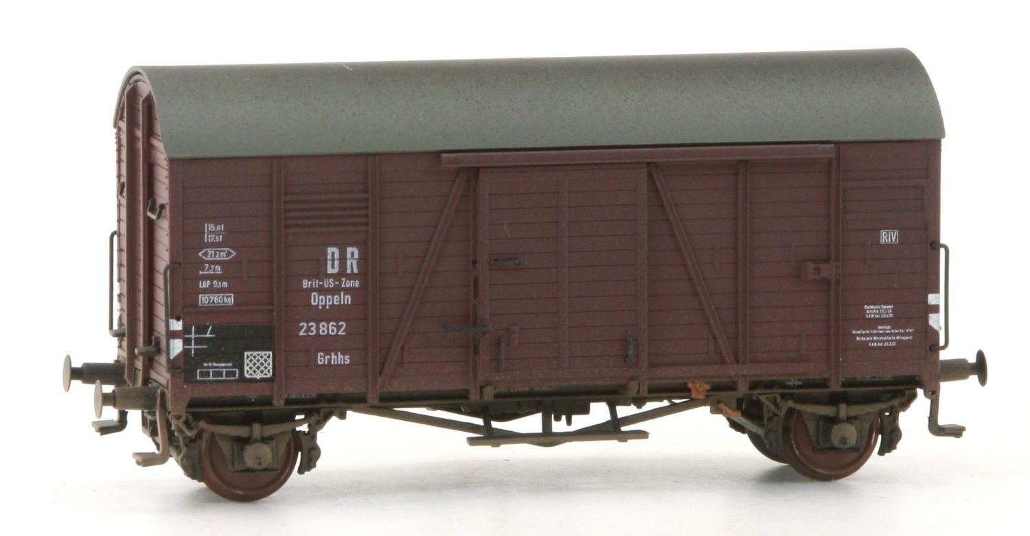 Exact-Train EX22076 - Gedeckter Güterwagen Oppeln, DR, Ep.III, verschmutzt