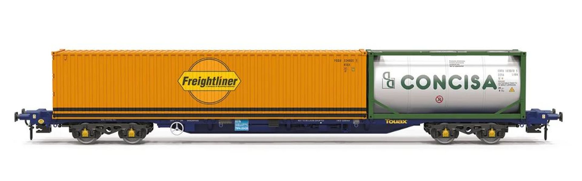 Hornby TT6031 - Containertragwagen mit 20' und 40' Container, Touax KFA, Ep.VI