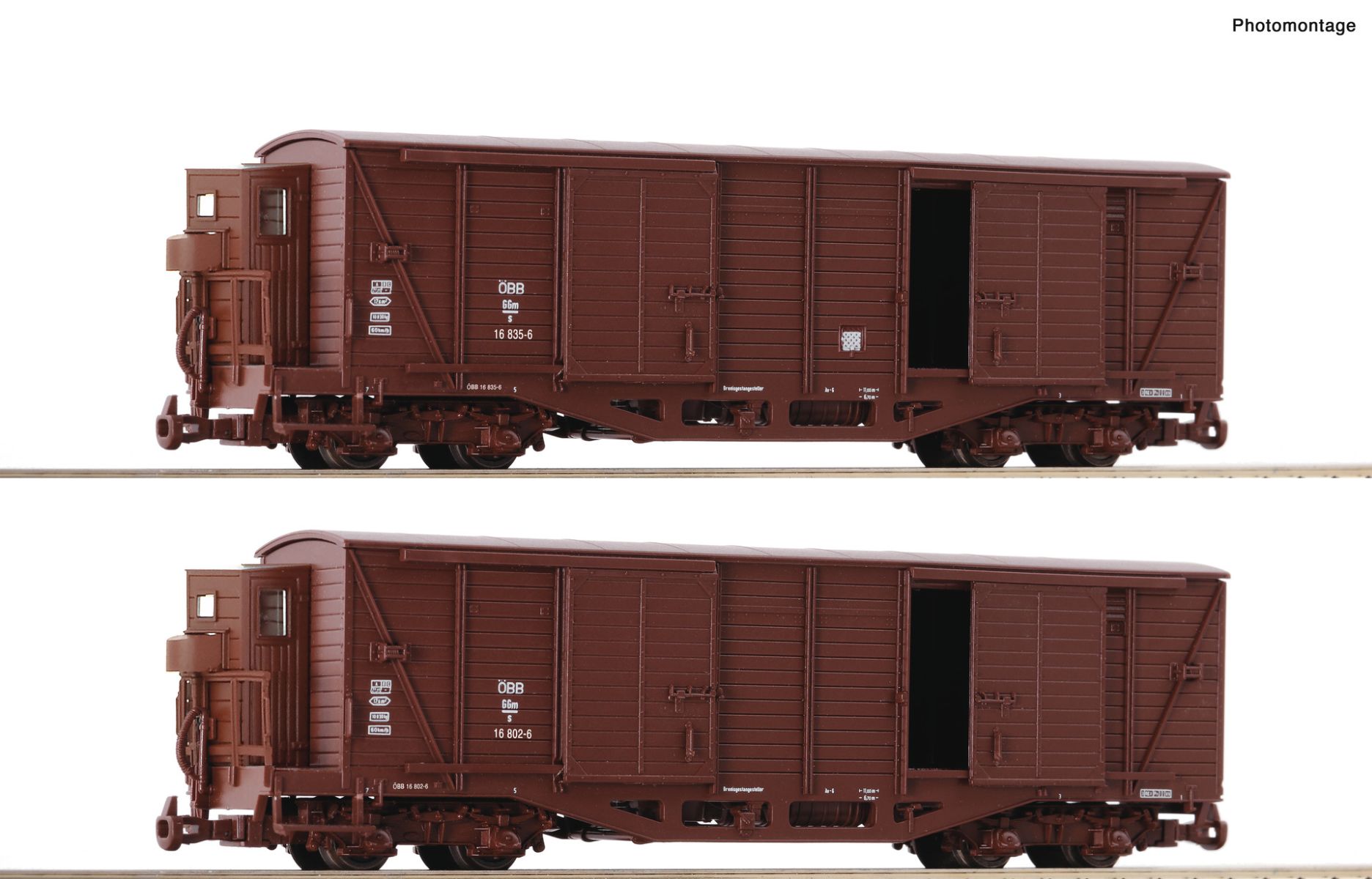 Roco 6640001 - 2er Set gedeckte Güterwagen GGm/s, ÖBB, Ep.IV