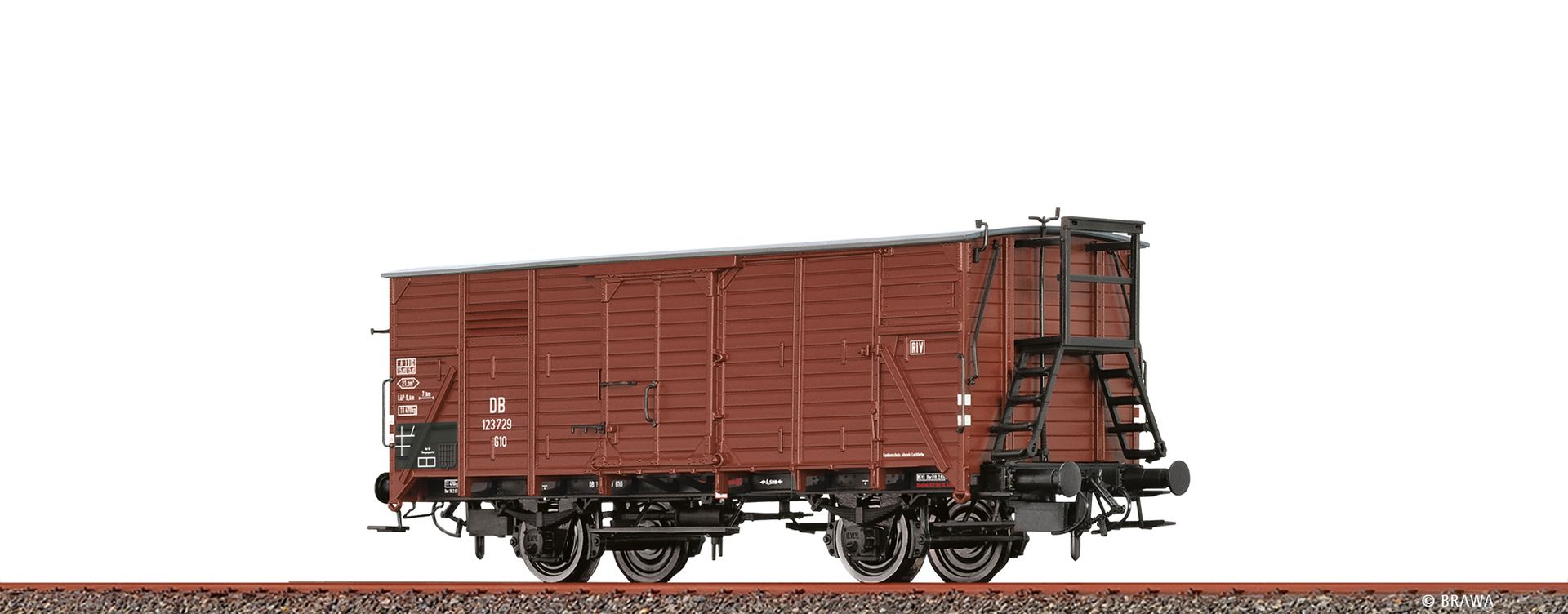 Brawa 49875 - Gedeckter Güterwagen G10, DB, Ep.III
