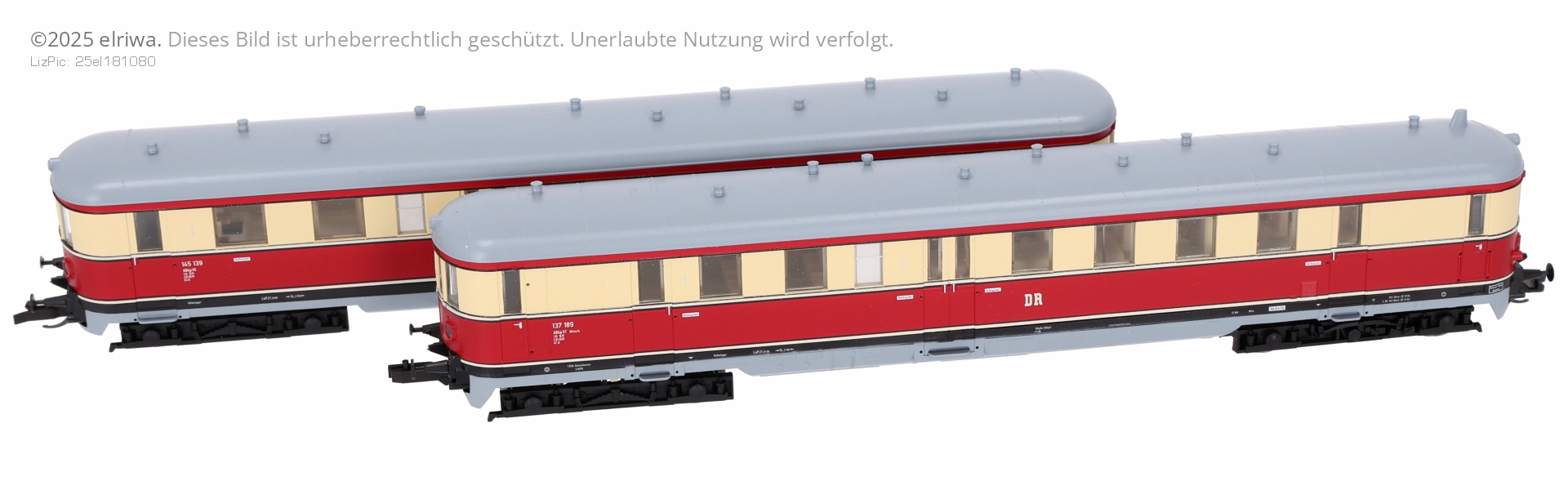 Tillig 02857 - Triebwagen VT 137 mit Steuerwagen VS 145, DR, Ep.III