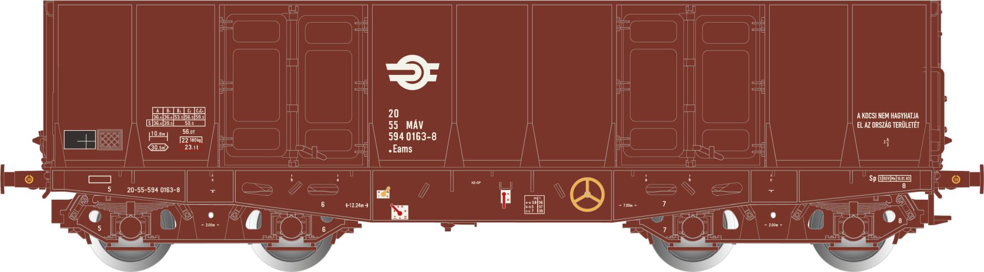 Albert Modell 594011 - Hochbordwagen Eams, MAV, Ep.IV