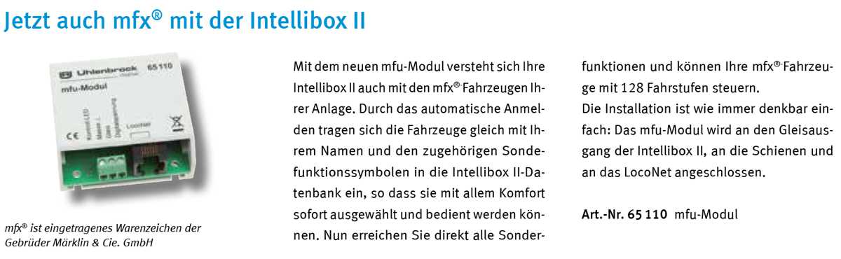 Uhlenbrock 65110 - mfu-Modul für Intellibox II