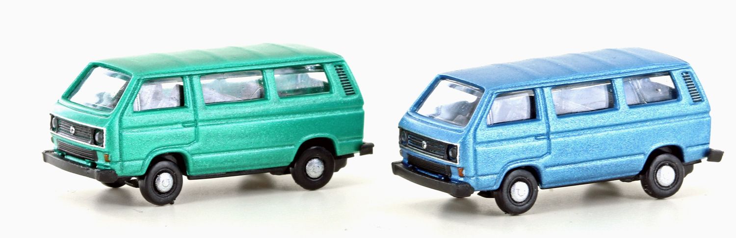 MiNis LC4347 - VW T3 2er Set Bus grün+blau (Metallic Serie)