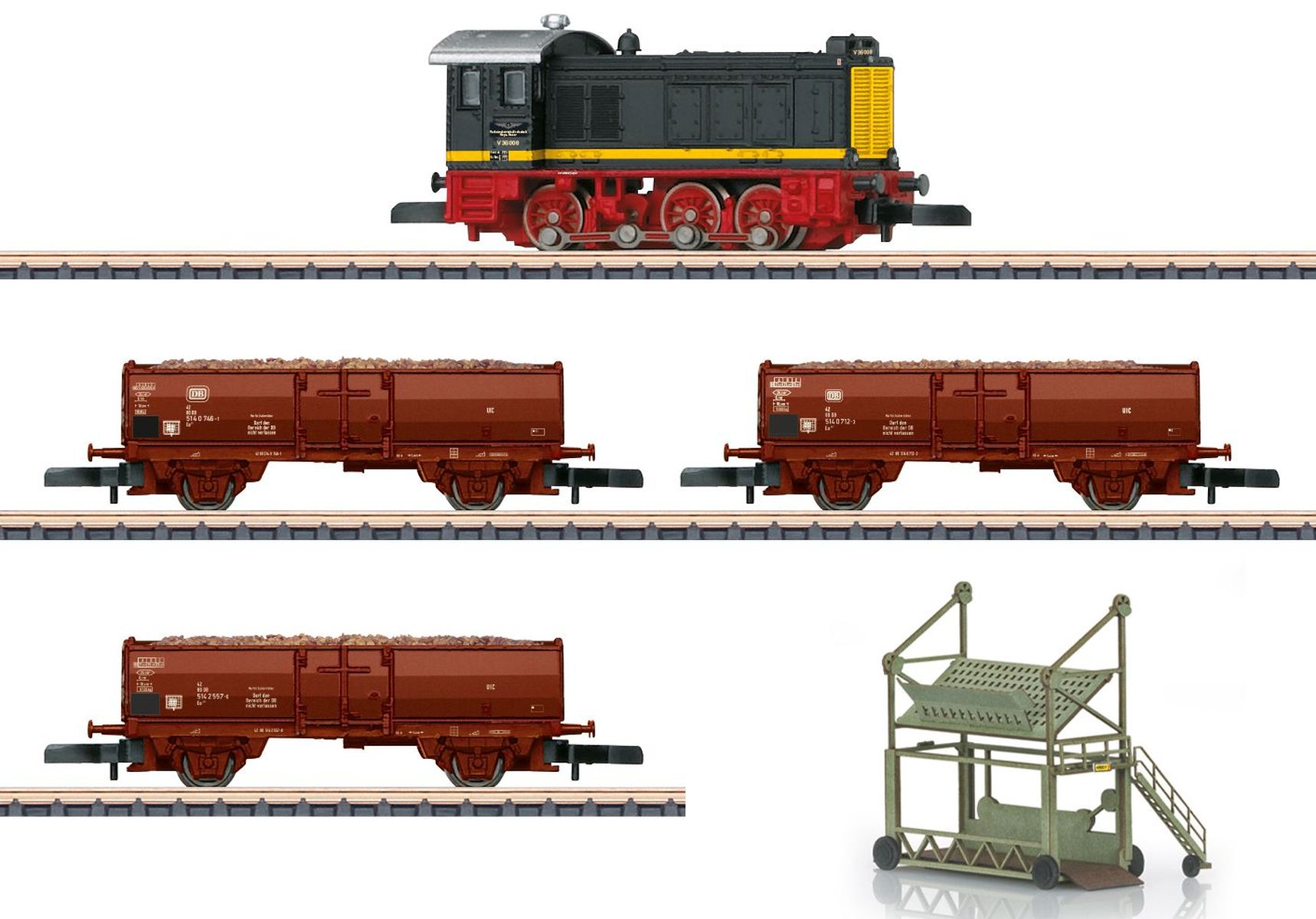 Märklin 81773 - Zugset Rübenzug mit V 36 und Güterwagen, VGH, Ep.IV