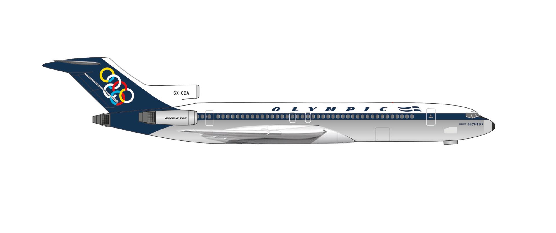 Herpa 538060 - Olympic Airways Boeing 727-200 - SX-CBA "Mount Olympus"