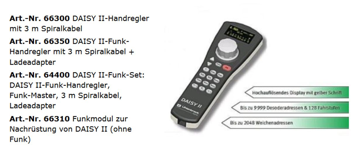 Uhlenbrock 66350 - DAISY II, Funk-Handregler