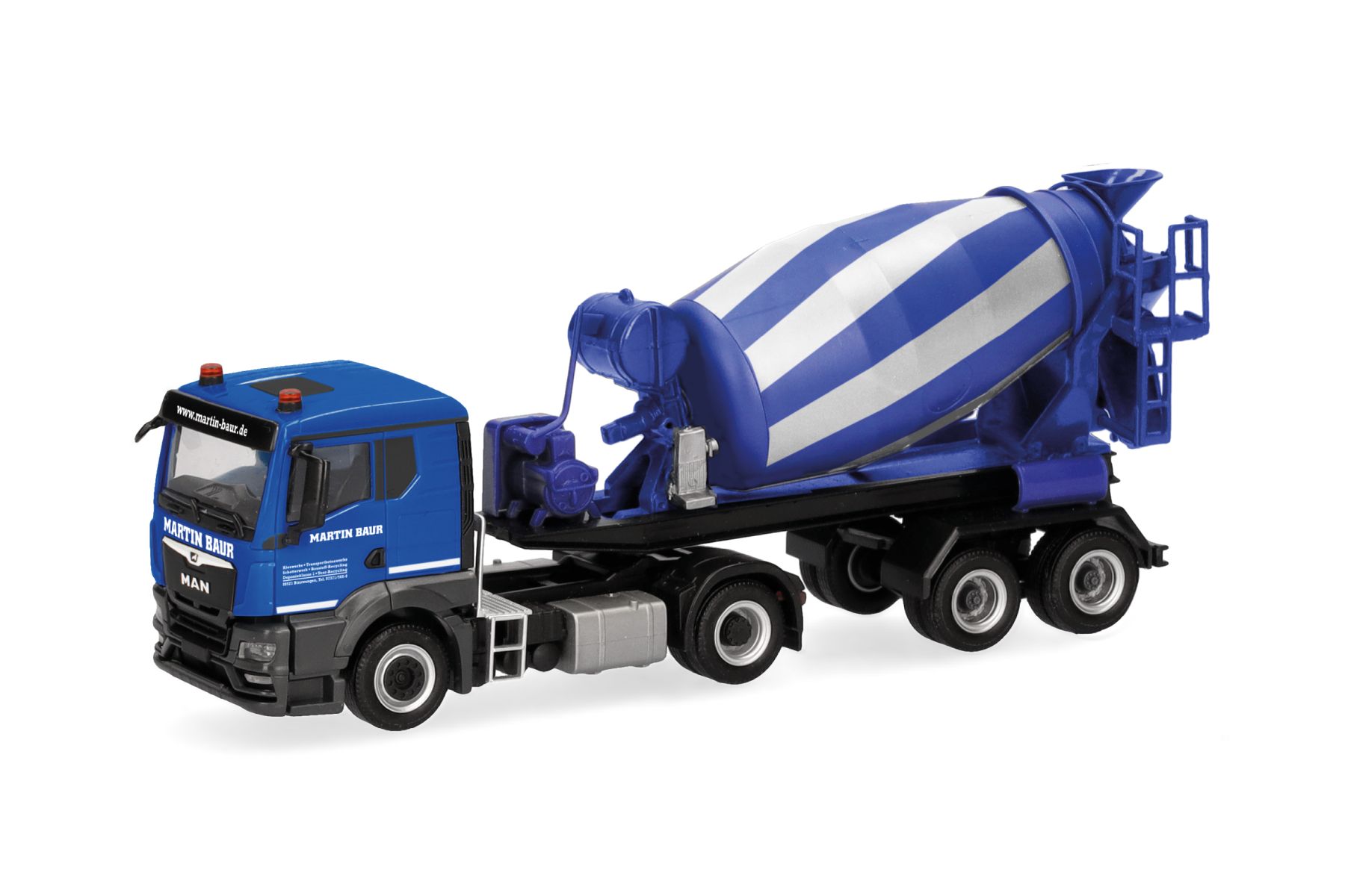 Herpa 320375 - MAN TGS TN Betonmischer-Sattelzug "Martin Baur"