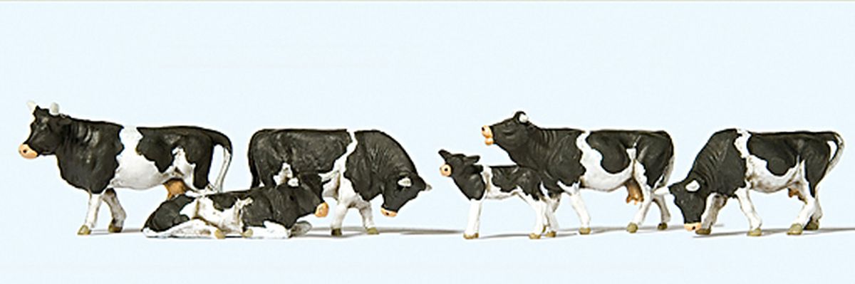 Preiser 10145 - Kühe, schwarz gefleckt