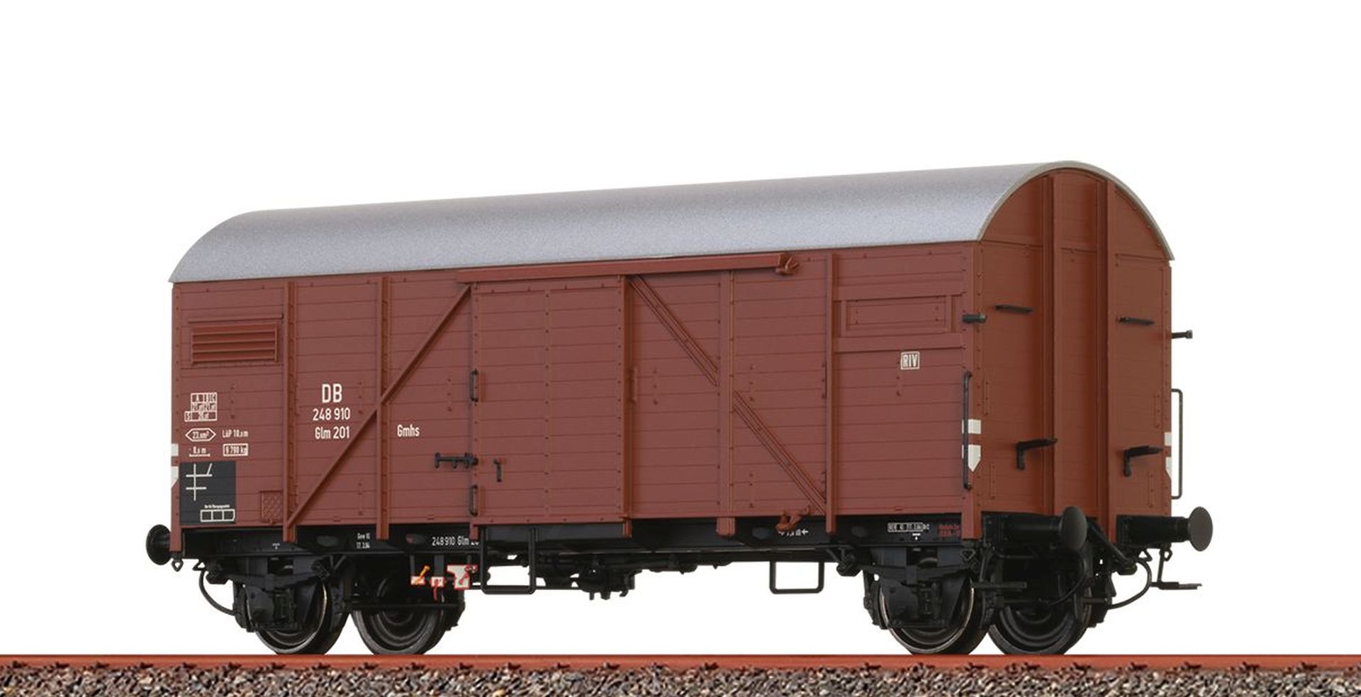 Brawa 50722 - Gedeckter Güterwagen Glm 201, DB, Ep.III