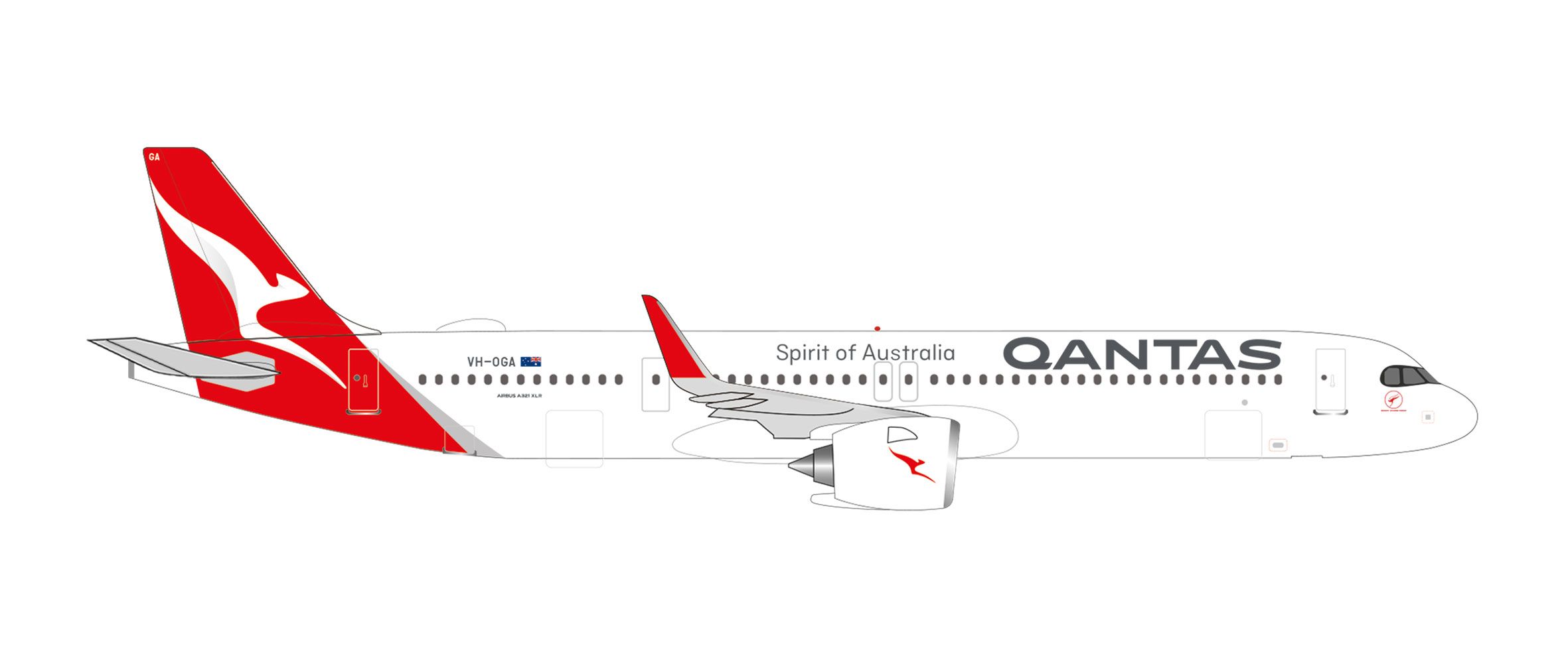 Herpa 538497 - Qantas Airbus A321XLR - VH-OGA "Great Ocean Road"