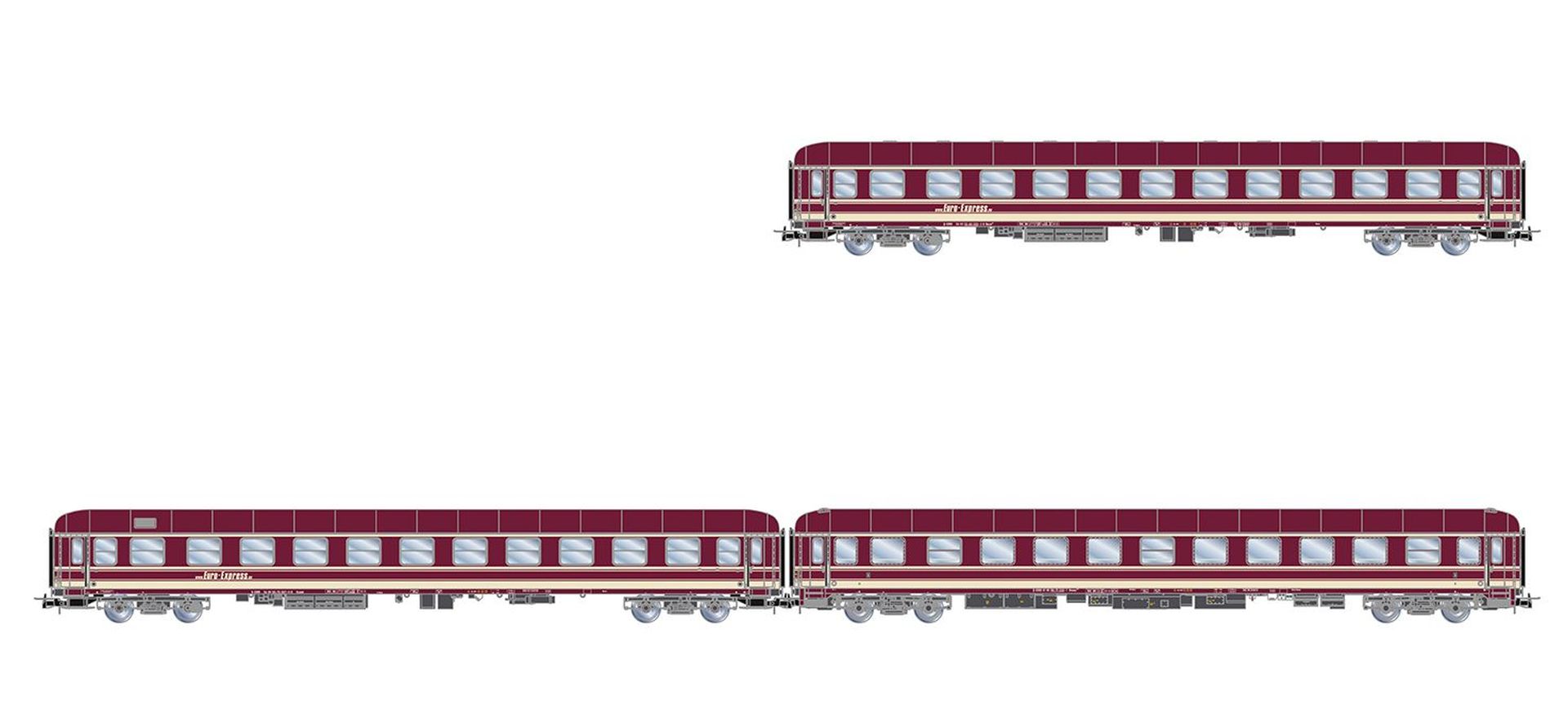 Rivarossi HR4417 - 3er Set Liegewagen, Euro-Express, Ep.V-VI