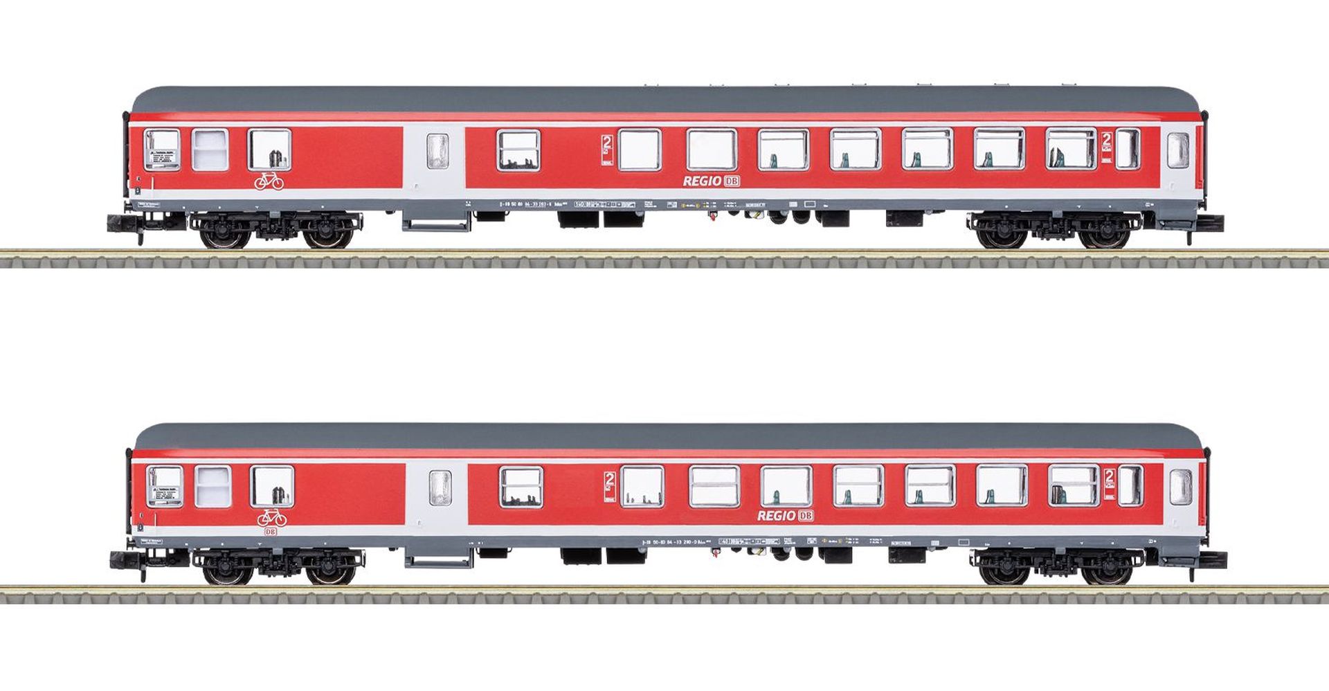 Trix 18258 - 2er Set Personenwagen mit Steuerwagen 'RE 7 Freizeitexpress Murgtäler', DBAG, Ep.VI