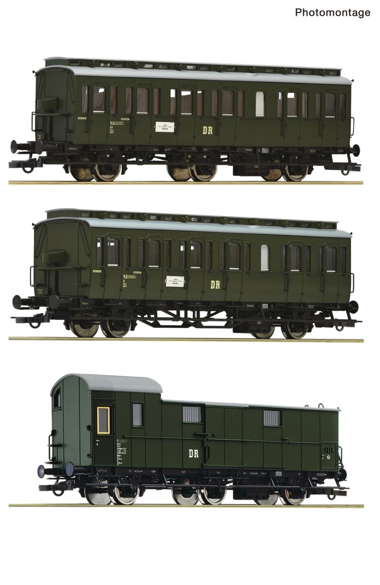 Roco 6200130 - 3er Set Personenwagen, DR, Ep.III, Set 1