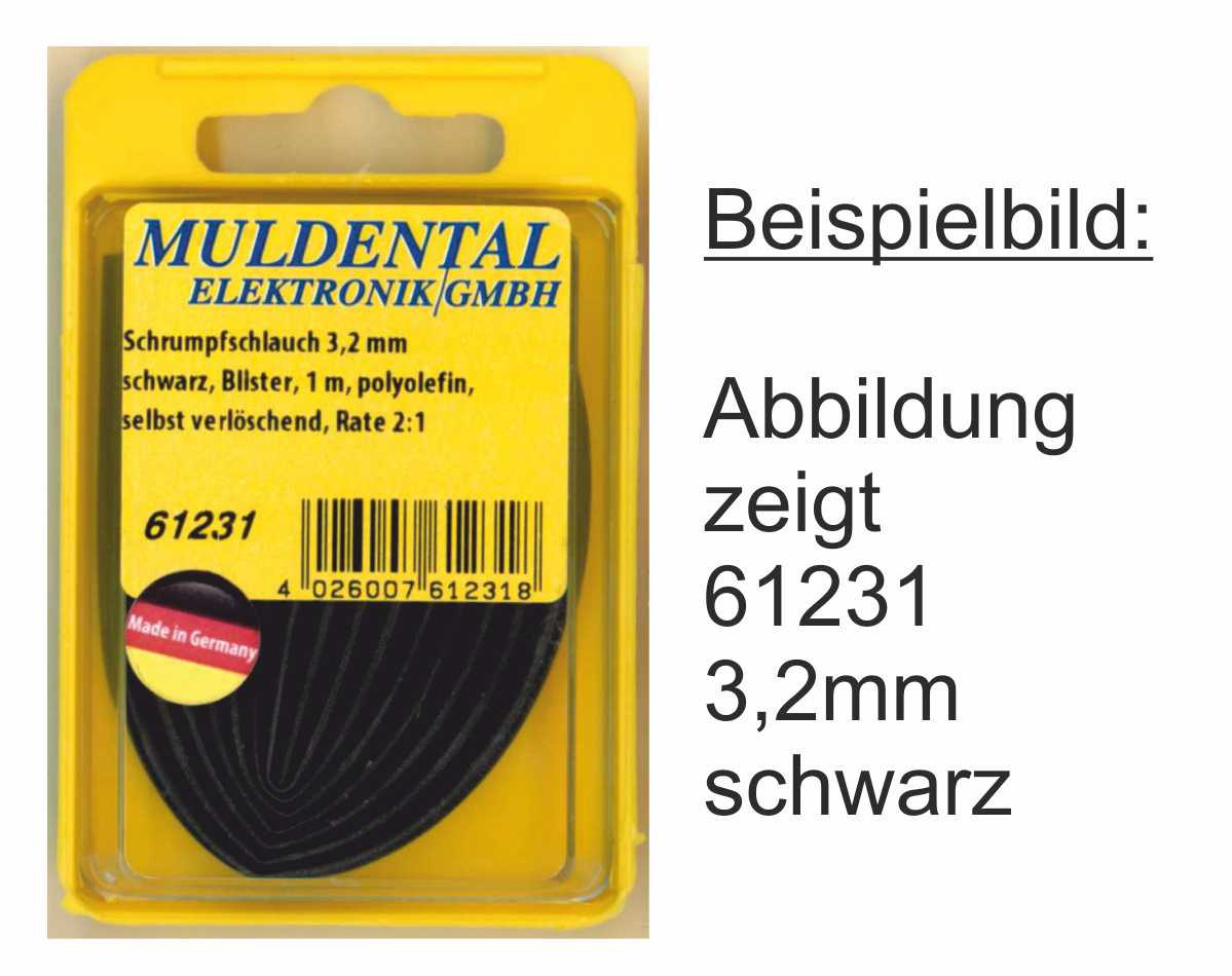 Muldental 61200 - Schrumpfschlauch 1,2 mm, rot, 1 m, Rate 2:1