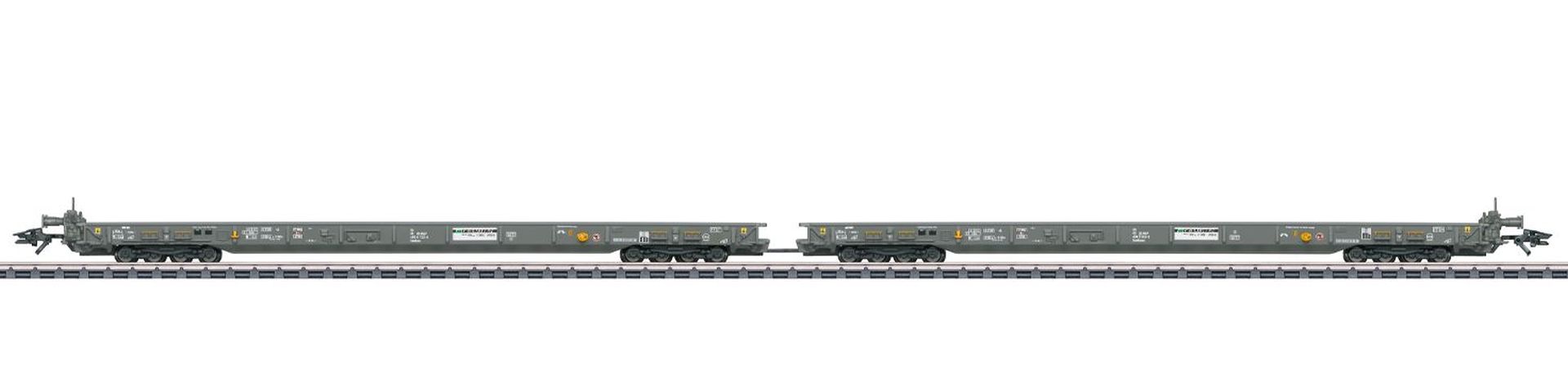 Märklin 47407 - 2er Set Niederflurwagen Saadkmms, Ralpin AG, Ep.VI
