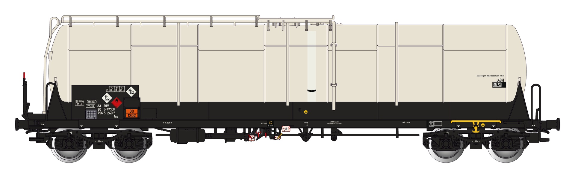 Albert Modell 796013 - Kesselwagen Zas, D-WASCO, Ep.VI