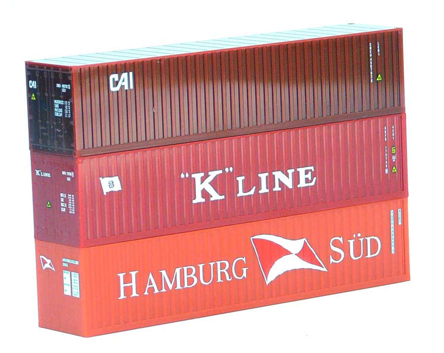 Herpa 066730-A22 - Set 3 x 40 ft. Boxcontainer 'Hamburg Süd / K-Line / CAI'