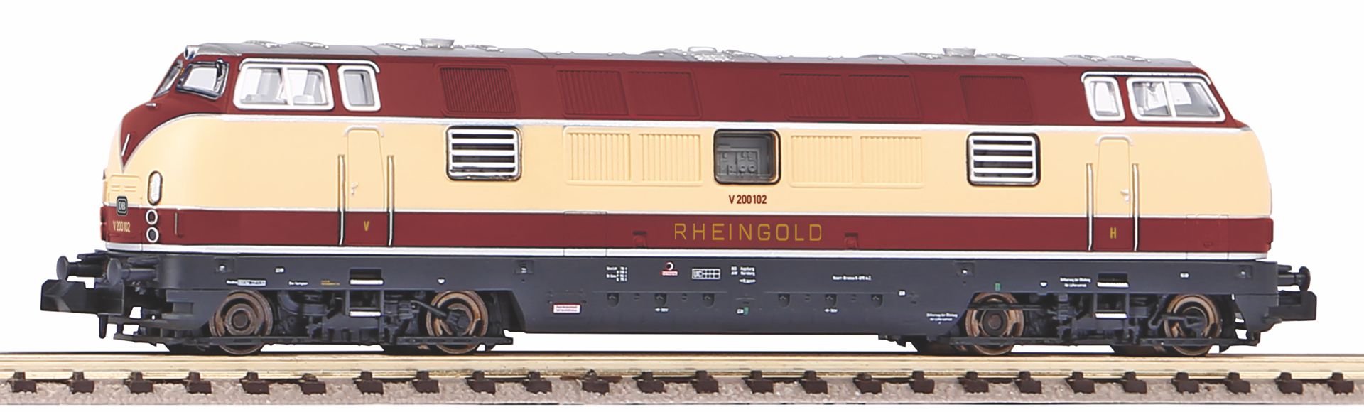 Piko 71607 - Diesellok V 200 102, DB, Ep.III 'Rheingold', rot-creme, DC-Sound