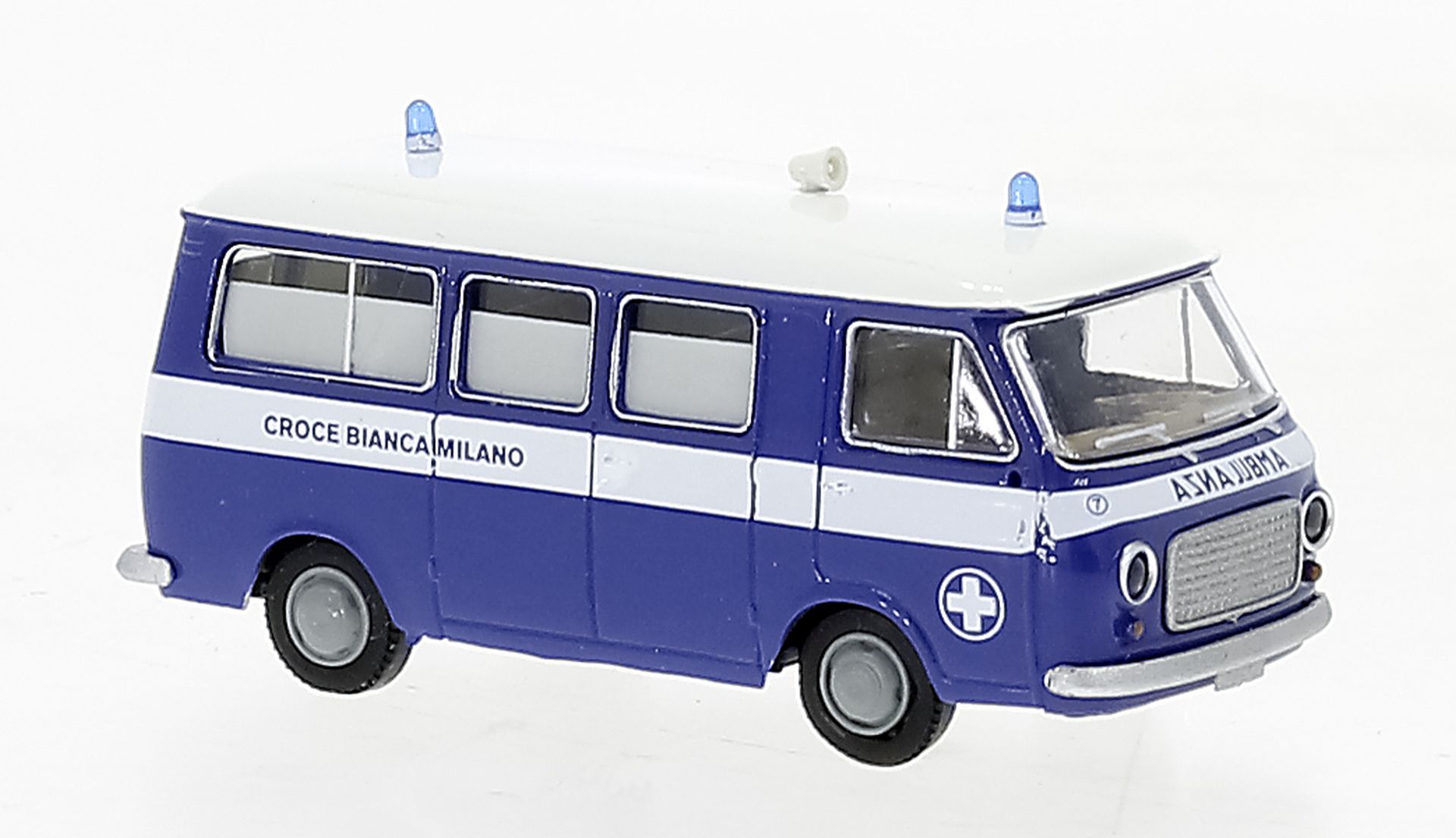 Brekina 34418 - Fiat 238 Bus, Croce Bianca Milano, 1966
